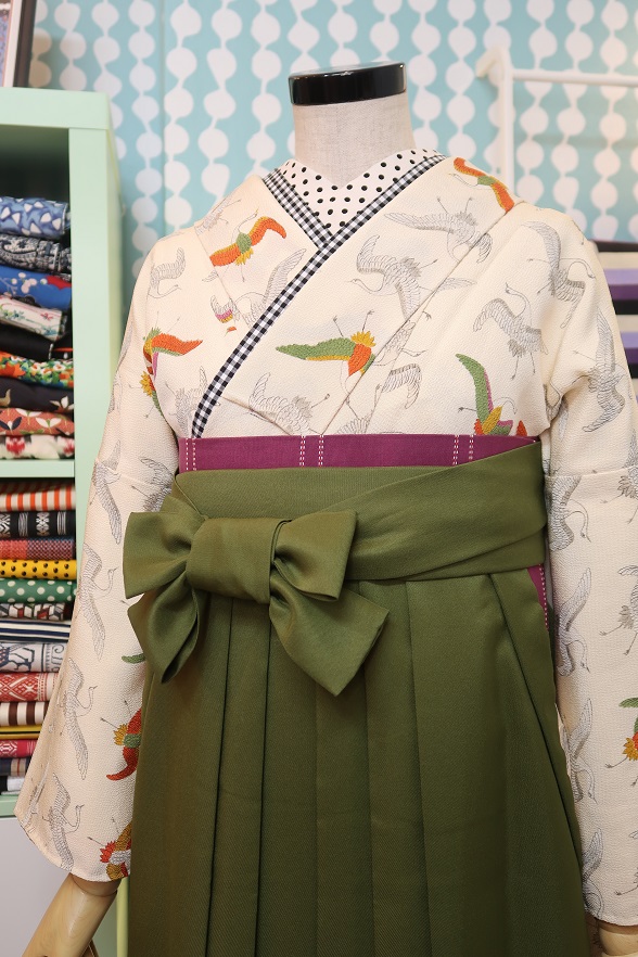 【レンタル衣装】卒業式袴・着物・帯・襦袢・着付け小物セット「舞鶴」